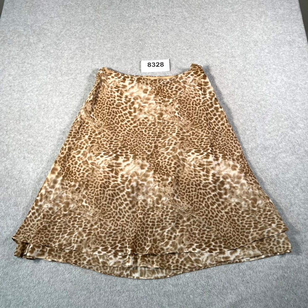 Evan Picone A Line Skirt Womens 6 Brown Leopard Print‎ Lined Formal Outdoor